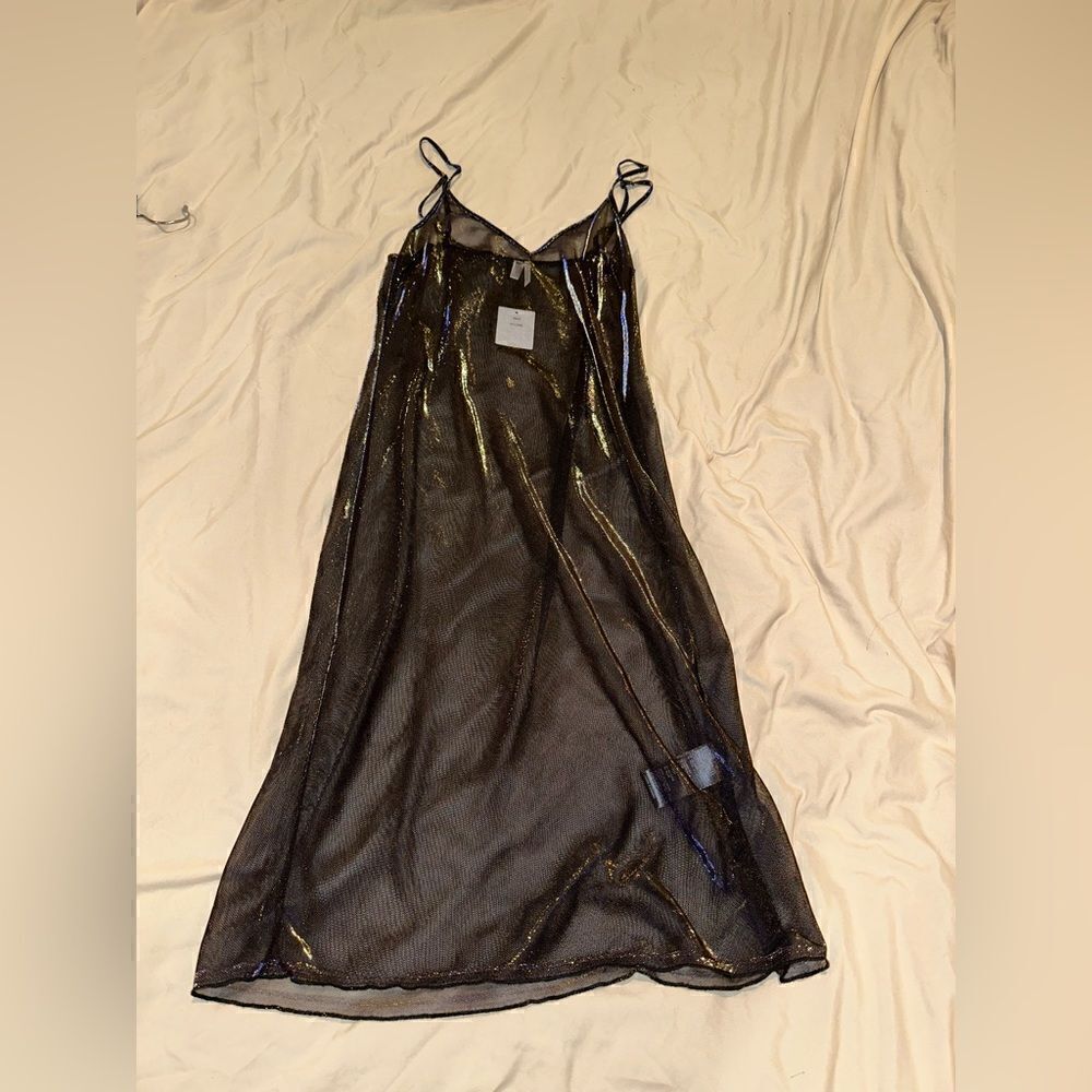 GOLD/OR SHEER DRESS WOMENS SIZE XS NEW WITH TAGS